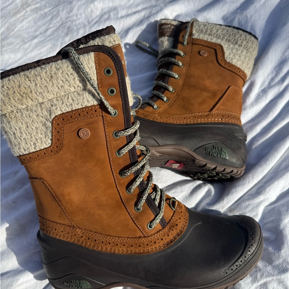 The North Face Brown and Black Winter Rain Boots